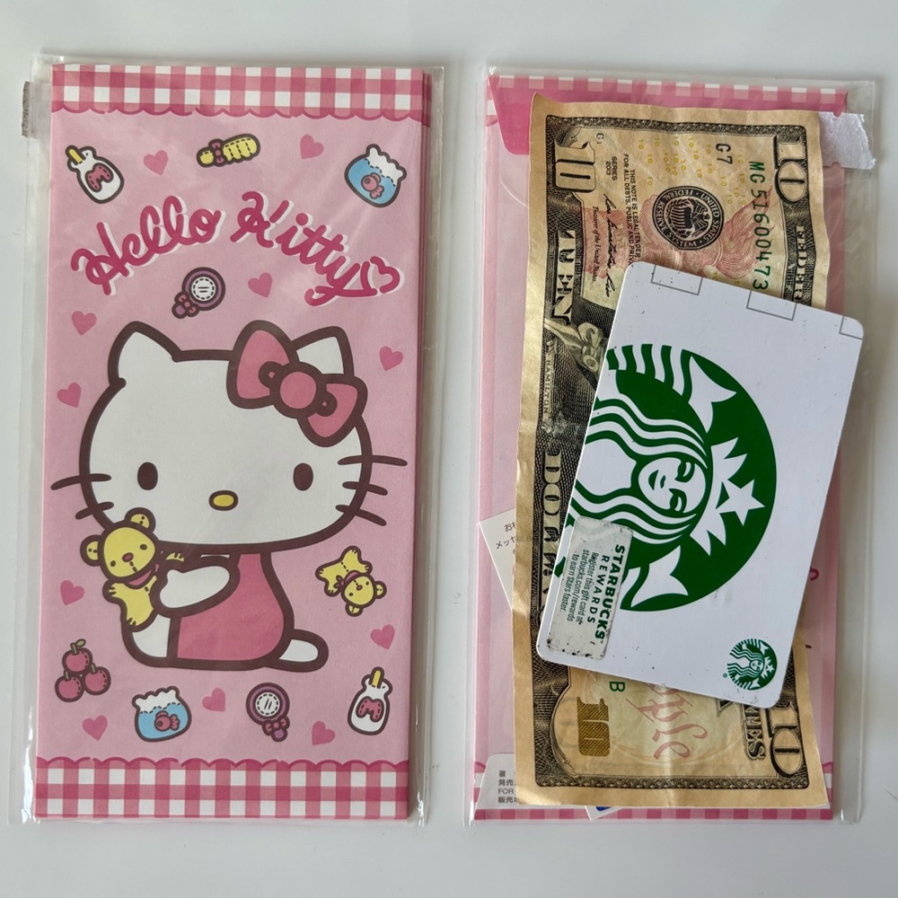 Hello Kitty Kawaii Pink Gift Card Tip Money Envelope NWT Japan Exclusive